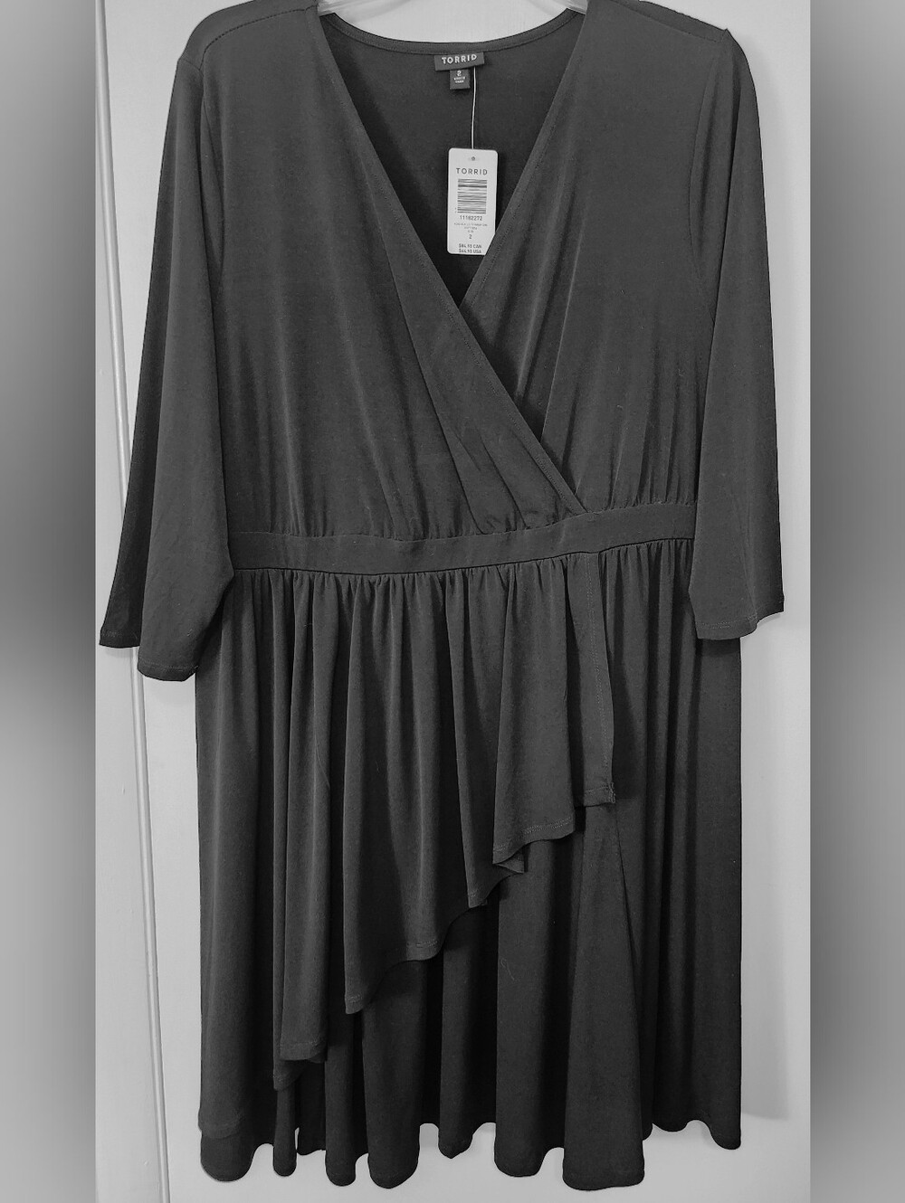 Torrid Black Faux Wrap-style Dress NWT Size 2 - Picture 5 of 6